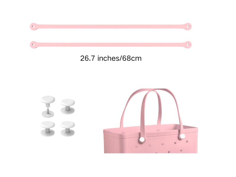 Image of Replacement Straps for Large Rubber Beach Bag, Replacement Handles with 4 Snaps for Rubber Beach Bag, EVA Bag Strap Replacement, Beach Bag Repair Kit