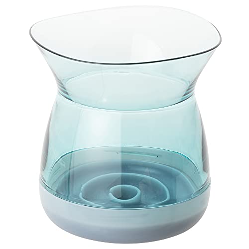 プラキラ Flowers 花瓶 くびれ フラワーベース クリアブルー×ブルーお手軽 おしゃれ フラワーポット 生涯割れない保証付き 漂白剤対応 日本製 高さ127.5mm×最大幅120mm