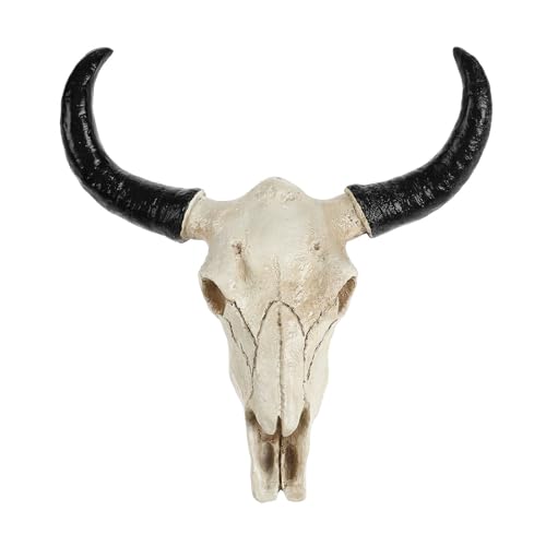 IMIKEYA Halloween Cow Skull Decor: Realistic Statue Skeleton Animal Head Bull Head Skull Wall Hanging Art Home Wall Decor