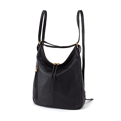 Image of HOBO Merrin Leather Bucket Backpack Convertible to Shoulder Bag for Women