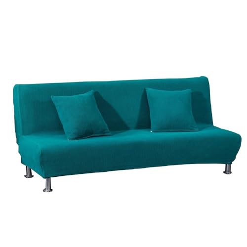 WWQQKJ Meigeh Housse de canapé sans accoudoirs 1 Place Housse de canapé élastique clic clac sans accoudoirs Housse for canapé lit clic clac imprimé(Blu...