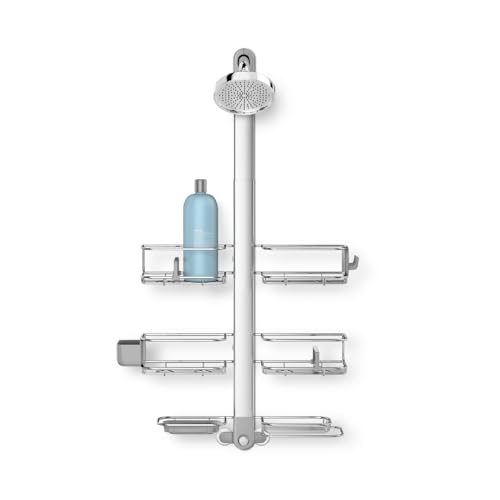 simplehuman Adjustable and Extendable Shower Caddy XL, Stainless Steel and Anodized Aluminum