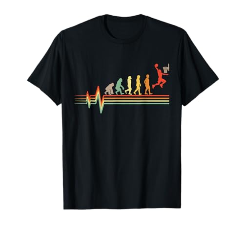 Basketball Evolution Sport Retro Herzschlag Geschenk T-Shirt Basketball Evolution Sport Retro Herzschlag Geschenk T-Shirt