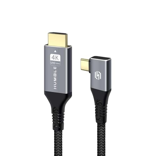 Image of HUMBLE SidePort Type C to HDMI Cable- 4K@60Hz Ultra HD, 2 Mtr Length, 18Gbps Speed, Durable Nylon Braided, Premium Connectors, Widely Compatible with TV, Laptop, Projector, MacBook, TypeC Smart Phones