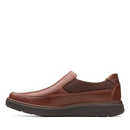 Image of Clarks Mens Un Abode Go Dark Tan Lea Boat Shoe