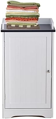 Warmiehomy Bathroom Storage Cabinet White Bathroom Cupboards 2 Tier Freestanding Bathroom Cabinet Wooden Storage Cabinet Unit For Hallway Living Room Bedroom 79.5 * 29 * 44cm