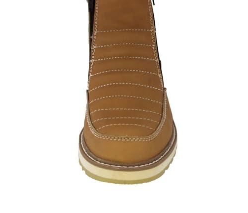 Mens T40W Honey Brown Work Boots Real Leather Slip Resistant Soft Toe4