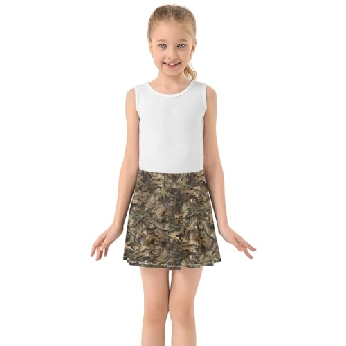 Camo Girls Athletic Skort with Shorts High Waisted Sports Skirt for Golf Tennis Dance with Side Pockets 11-12 Years3
