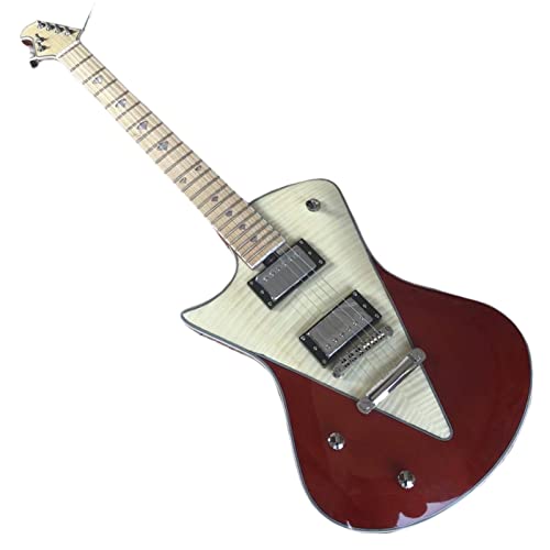 AMINIY Guitare électrique Panneau en Acajou Taille complète avec Pick-up Jazz Rouge et Jaune Musique électrique Guitare… - Les Beatles, Paul McCartney, John Lennon, RIngo Starr, George Harrison AMINIY Guitare électrique Panneau en Acajou Taille complète avec Pick-up Jazz Rouge et Jaune Musique électrique Guitare…