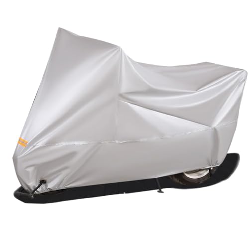 Motorrad Abdeckplane für Husqvarna Svartpilen 401 Vitpilen 401, Outdoor Motorradabdeckung Wasserdicht Winterfest Staubdicht UV-Schutz mit Schlossloch,Silver