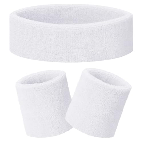 Becellen Set di 3 Fasce per il Sudore, con Fasce Sportive e Polsini per Fascia per Uomo e Donna Basket Tennis Allenamento