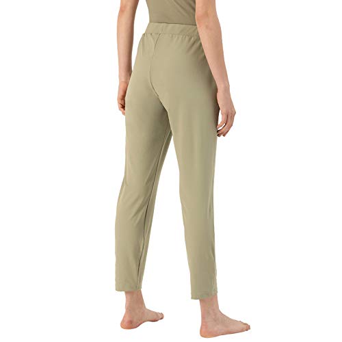 Image of Enamor Mid Rise 7 /8th Length Drawstring Closure Travel Pants for Women - Relaxed Fit, Quick Dry, Antimicrobial - E068