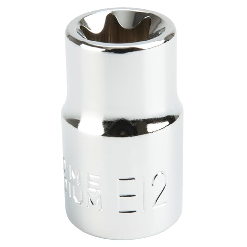 Image of Performance Tool W81012 3 /8-Inch Drive E-12 External Torx Socket, Heat Treated Alloy Steel with Polish Chrome Plated Finish