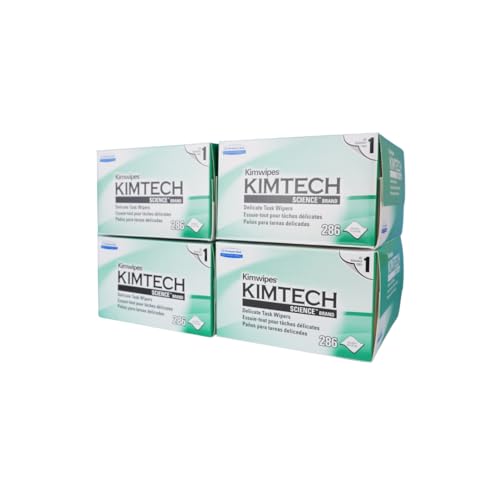 Kimtech Science KimWipes Delicate Task Wipers, 4.4 x 8.4 in., 1-Ply, 286 Sheets/Box, 4 Packs, KW01x4 image 2