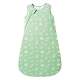 ToyaTec Baby Schlafsack 2,5 Tog Kuschelweich aus Bambusviskose | Baby Schlafsack aus Bambusfaser | Herbst & Winter Schlafdecke(Grün,S)