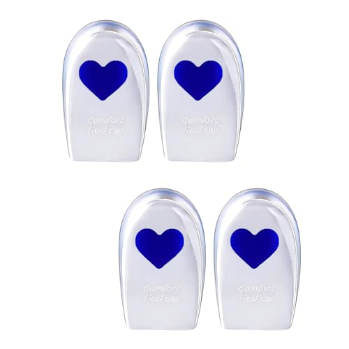 xiluuyou 2 Pairs Gel Heel Cups Gel Heel Pads for Cushion Comfort Silicone Pads Heel Cushion Pads with Shock Absorbing Support for Women Men (Size 41-45)