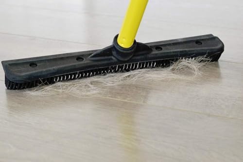 Image of FURemover Pet Hair Removal Rubber Broom, 58 inch Telescopic Handle with Cloth
