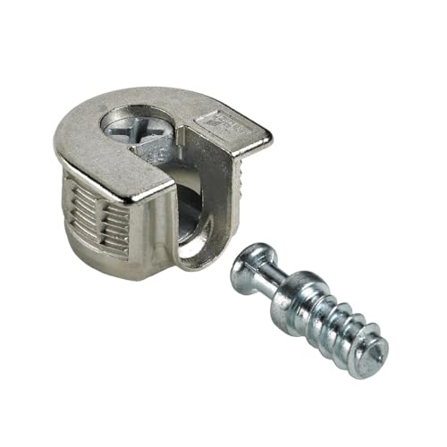 Hettich EXENTER VB Verbindungsbeschläge zum Einbohren, ø 20 mm, Zinkdruckguss vernickelt, 4 Stück, 422