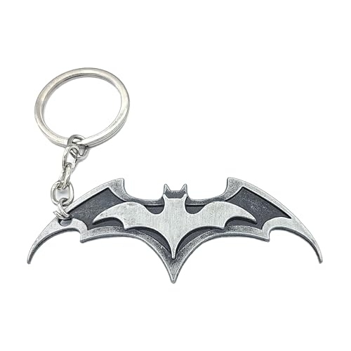 Promotech Porte-clés Métal Superhéros Logo Iconique – Argent & Noir, Durable, Pour Enfants et Adultes, L7W3