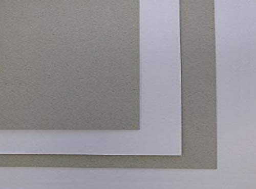 PROTECTAFILE 10 x SRA1 Grey & White Board Thick Card 2000 microns 2mm Grey Board Backing Modelling - Sturdy Cardboard Sheets for Crafts and DIY Projects - Designer Kraft Heavy Duty Chipboard Sheets โ image 1