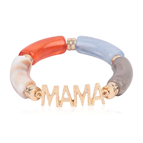 Image of RIAH FASHION Inspirational Multi Layer Bead Stacking Strand Stretch Statement Bracelets - Religious Message, Boho Wood Slip-on Cuff Christian Prayer Bangle Set