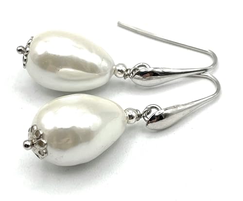 Boucles d'oreilles argent 925 anti-allergie avec perles baroques légères et élégantes
