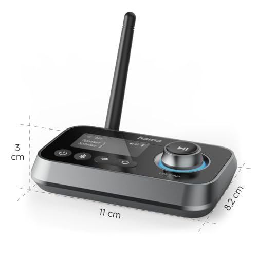 Hama Link.it Duo - Transmisor Receptor Bluetooth para TV estéreo, Pantalla de Audio y Video, Adaptador Bluetooth multipunto para 2 Fuentes, Baja latencia, USB-C, Jack, Fibra óptica, Color Negro - imagen 6