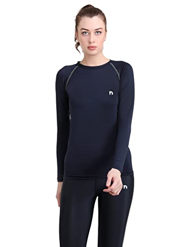 Image of NEVER LOSE Women Compression T-Shirt Top Plain Athletic Fit Multi Sports Cycling, Cricket, Football, Badminton, Gym