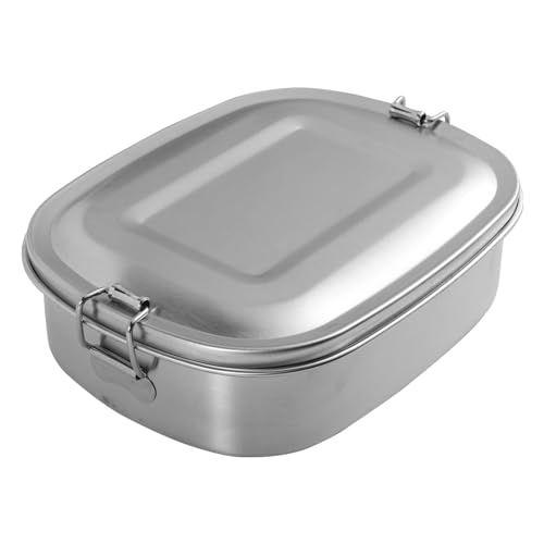 BEBEMOKO Caja De Almuerzo Contenedor De Decoración Estera Frío Alimento Apto Para Microondas Contenedores Tapa Bolsa De Almuerzo Con Aislamiento Bandeja Cajas Silver Acero Inoxidable