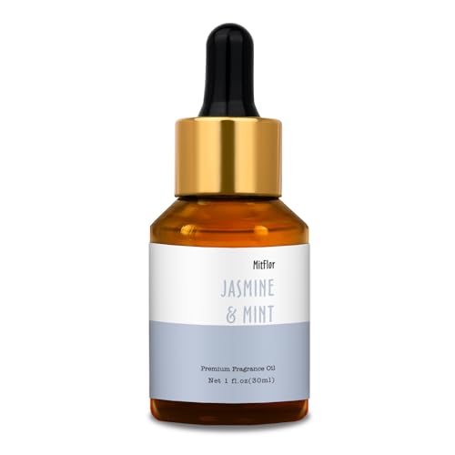 Image of Jasmine & Mint Fragrance Oil, MitFlor 30ml Hotel Diffuser Oil, Large Size Premium Grade Fragrance Oil for Soap & Candle Making Scent, Aromatherapy Essential Oil, Fresh Scent for Home Fragrance