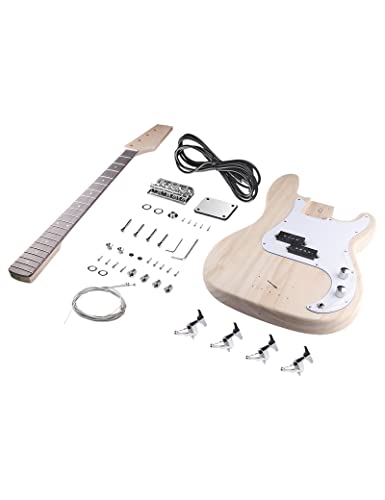 Fistrock Diy Bass Guitar Kit Pb Bass Style Beginner Kits 4 String Right Handed With Paulownia Body Hard Maple Neck Dyed Poplar Fingerboard Chrome Hardware Build Your Own Bass Guitar. #TOP5