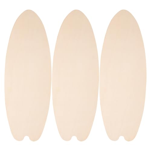 ABOOFAN Lot de 3 ornements de planche de surf non finis pour bricolage, petite planche en bois à suspendre mur, planche de surf décorative à peindre,...