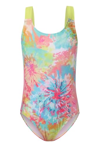 Image of Girls One Piece Swimsuits Tie Dye Bathing Suit for Girls Hawaiian Swimwear 3-16 Years