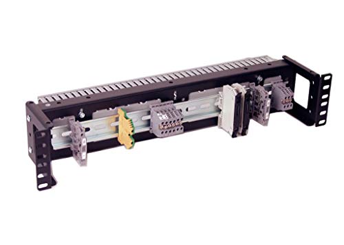IRP1023D 2U Rackmount 3.78 inch Low Profile DIN Rail Panel for Industrial Standard 19 inch 2-Post Relay Rack or 4-Post Rack Cabinet