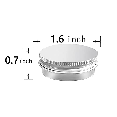 20 Pack 0.5 Oz Aluminum Tin Jar With Screw Lid 15 Ml Round Refillable Containers #TOP1