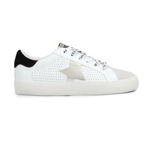 VINTAGE HAVANA Womens Gadol Perforated Metallic Slip On Sneakers Shoes Casual - Silver, White