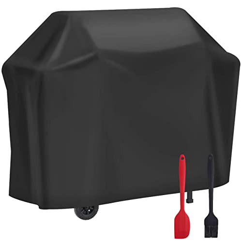 Grillabdeckung, wasserdicht, strapazierfähig, 210D Oxford-Gewebe, Gasgrill-Abdeckung, staubdicht, winddicht, große Grillabdeckung, Anti-UV, reißfest, für Weber Brinkmann Char Broil mit Grillbürste Cover