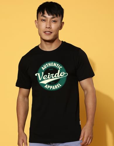 Image of Veirdo Men's T-Shirt Regular Fit Round Neck Pure Cotton Half Sleeve Graphics Printed T-Shirt Different Size Range S to 2XL