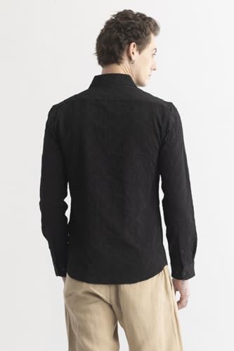 Image of SNITCH Shadotex Black Textured Shirt
