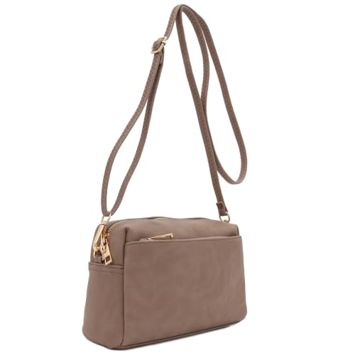 Image of FashionPuzzle Triple Zip Small Crossbody Bag