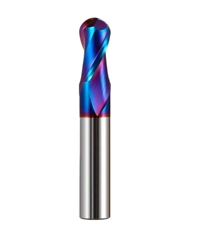 Fresa de punta esférica alta dureza HRC65 HRC70, fresa carburo tungsteno, herramienta fresado CNC, R0.5, 6 mm, 8, 10, 12, metal, 1 unidad(HRC72,R6x24xD12x100L)
