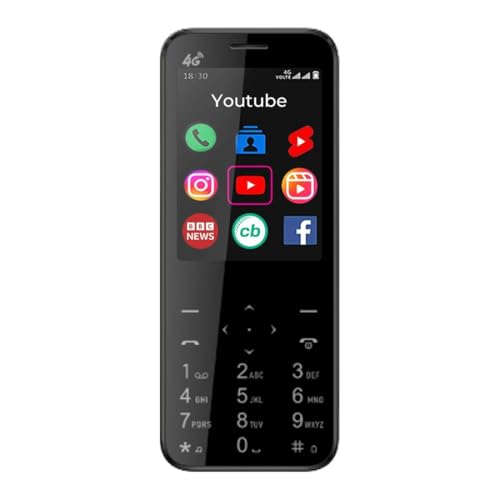 Image of IKALL I1 Pro - 4G Android Keypad Mobile with 2.8 inch Touch Screen, 2GB RAM, 16GB Storage, WiFi, 4G SIM Support, 3000mAh Battery, Preloaded Wht'sAp, FB, Utube, Insta & More (Starlit Black)