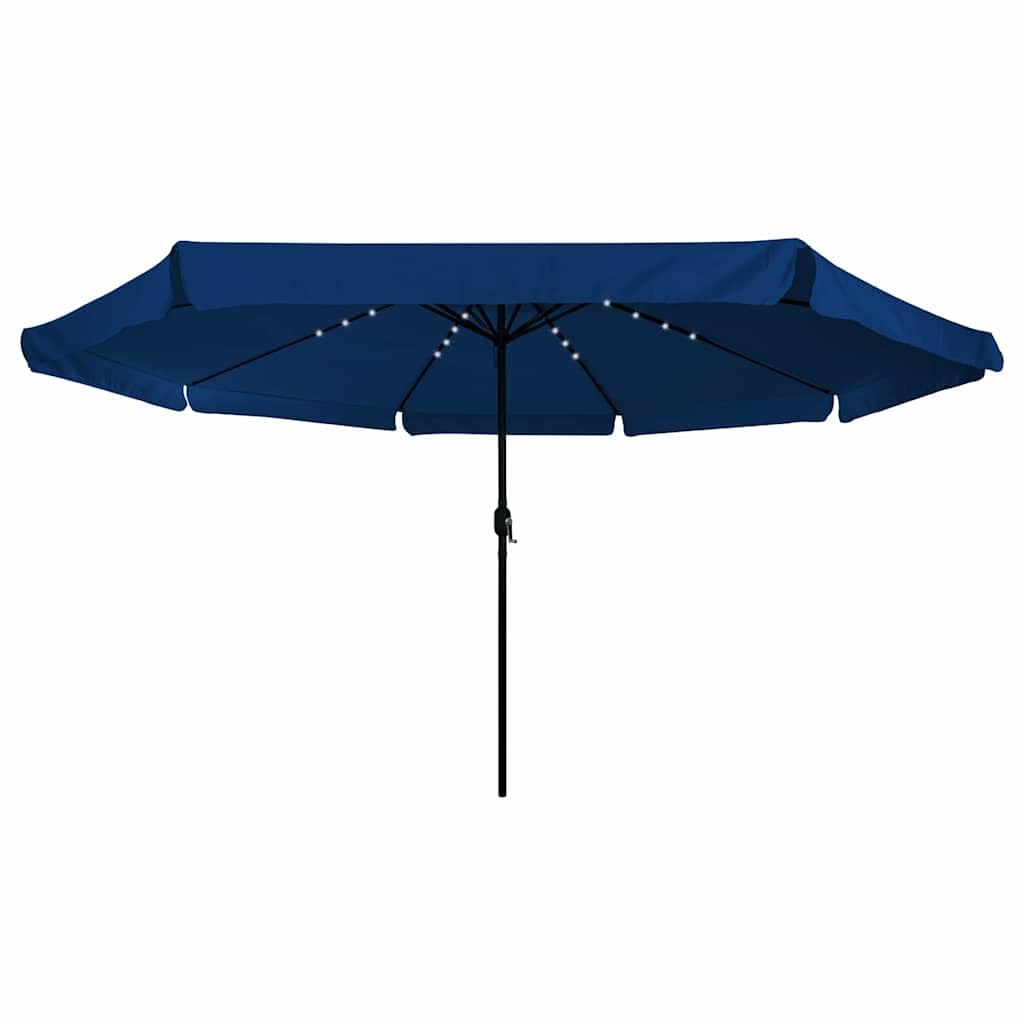Parasol przeciwsłoneczny LED, antracyt, piaskowy, 395 x 395 x 245 cm, odporny na działanie promieni UV z poliestru, parasol przeciwsłoneczny z diodami LED, kwadratowy ze składanym parasolem