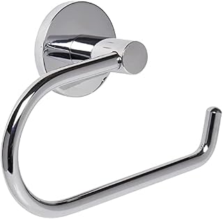 Home Treats Self Adhesive Toilet Roll Holder Chrome | Round Hanging Toilet Paper Holder Stainless Steel 304 | Loo Roll Holder (Self Adhesive)