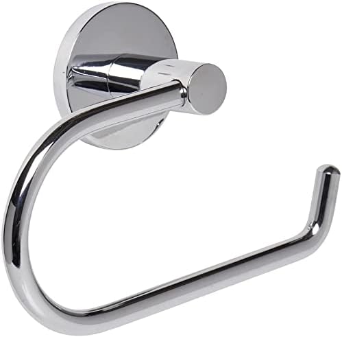 Home Treats Self Adhesive Toilet Roll Holder Chrome | Round Hanging Toilet Paper Holder Stainless Steel 304 | Loo Roll Holder (Self Adhesive)