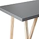 Gartentisch Hochtisch für 4 Personen Beton grau 140x70 cm Holzbeine Talamone