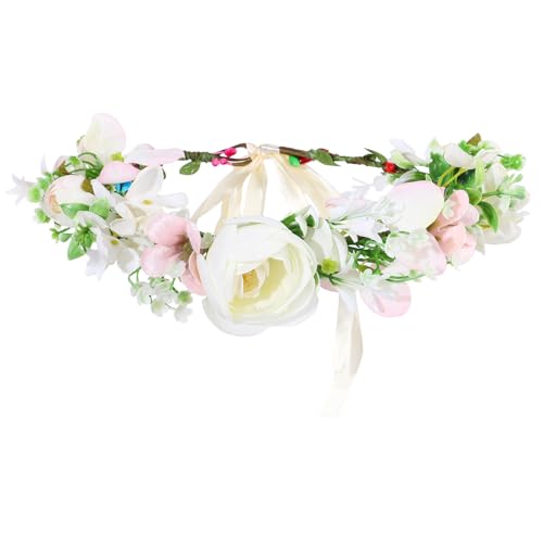 AWAYTR Leaf Flower Crown Garland Headpiece - Hair Floral Wreath Adjustable Flower Headbands for Bridal Wedding Festival Party Flower Leaves Crown