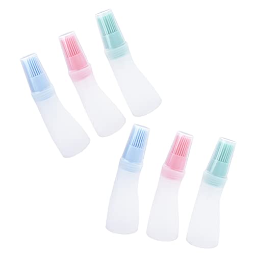 Gogogmee Silicone Basting Brush Bottles 6pcs Set Oil Dispenser Brush for Cooking Bbq Kitchen