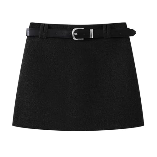 Women's Pleated Mini Skirt Fall Winter Petite High Waist A-Line
