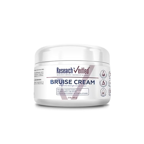 Research Verified Bruise Cream – Arnica, Lavender & Peppermint – Plant-Based Bruise Care & Skin Support – 2 Fl. Oz – Vegan, Non-GMO - Pack of 1